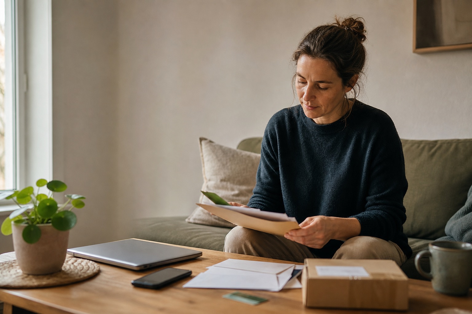 A resident at home with everyday objects that leave traces across digital services.